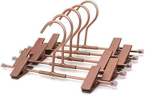 20Pack Koobay 30CM Rose Gold Clothes Hangers with 2 Adjustable Clips Pants Hangers