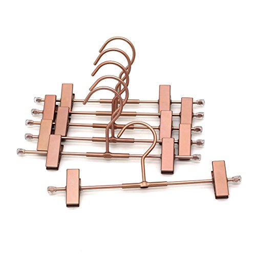 20Pack Koobay 30CM Rose Gold Clothes Hangers with 2 Adjustable Clips Pants Hangers