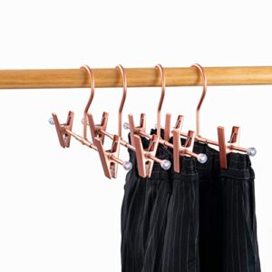 20Pack Koobay 30CM Rose Gold Clothes Hangers with 2 Adjustable Clips Pants Hangers