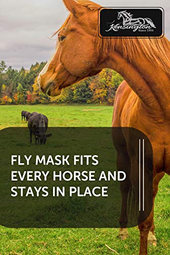 Kensington Fly Mask with Fleece Trim for Horses — Protects Face and Eyes from Flies and Sun Rays While Allowing Full Visibility — Breathable and Non Heat Transferring, Large, Lavender Mint