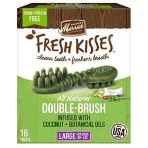merrick fresh kisses oral care dental dog treats for large dogs over 50 lbs