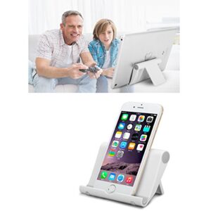 Desk Cell Phone Stand,Exmott Portable Foldable Cellphone Stand Holder for Office,Adjustable iPhone Stand Compatible with All Mobile Phone, iPhone, iPad, Tablet 4-10'' e-Reader Desk Accessories