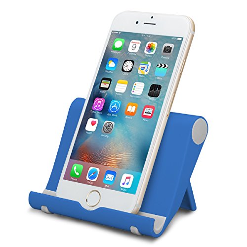 Desk Cell Phone Stand,Exmott Portable Foldable Cellphone Stand Holder for Office,Adjustable iPhone Stand Compatible with All Mobile Phone, iPhone, iPad, Tablet 4-10'' e-Reader Desk Accessories