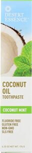 desert essence tea tree oil toothpaste - coconut mint - 6.25 ounce - refreshing taste - complete oral care - baking soda - sea salt - pure essential oil - fights against sugar acids - zinc citrate