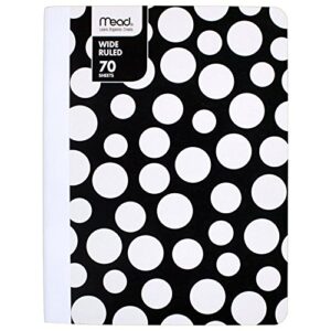mead composition book, notebook, wide ruled paper, 70 sheets, fashion, design selected for you, 1 count (09358)