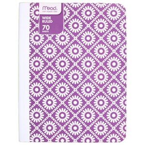 Mead Composition Book, Notebook, Wide Ruled Paper, 70 Sheets, Fashion, Design Selected For You, 1 Count (09358)