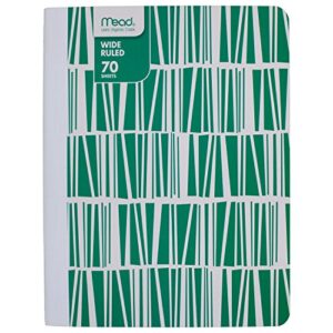 Mead Composition Book, Notebook, Wide Ruled Paper, 70 Sheets, Fashion, Design Selected For You, 1 Count (09358)