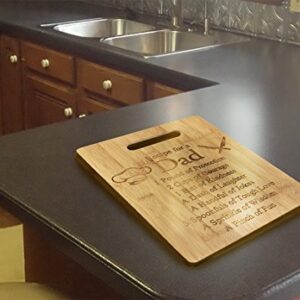 Recipe for a Dad Cute Funny Laser Engraved Bamboo Cutting Board - Wedding, Housewarming, Anniversary, Birthday, Father's Day, Gift For Him, For Her, For Boys, For Girls, For Husband, For Them