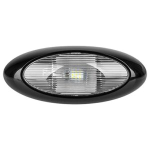 lumitronics rv 12" led oval outdoor exterior scare/porch light - clear lens (black)