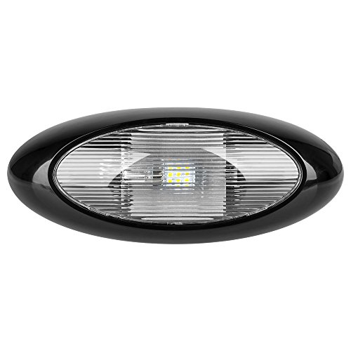 Lumitronics RV 12" LED Oval Outdoor Exterior Scare/Porch Light - Clear Lens (Black)