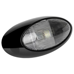 Lumitronics RV 12" LED Oval Outdoor Exterior Scare/Porch Light - Clear Lens (Black)