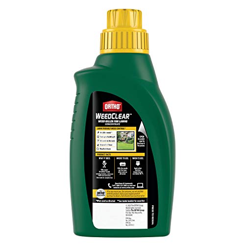 Ortho WeedClear Weed Killer for Lawns Concentrate: Treats up to 16,000 sq. ft., Won't Harm Grass (When Used as Directed), Kills Dandelion & Clover, 32 oz.