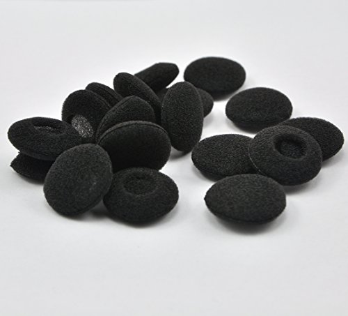 12 Pack(24pcs) 18mm Earbud Foam Earpad, Replacement Sponge Covers for Earphone (Black)