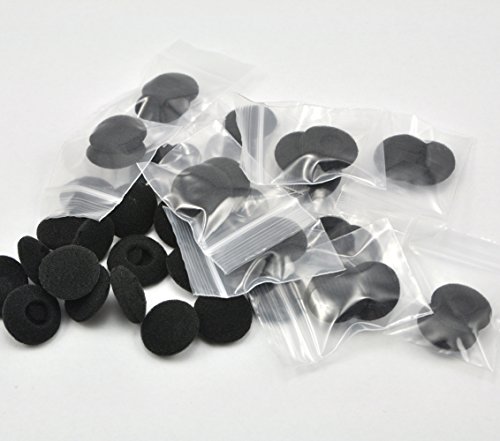 12 Pack(24pcs) 18mm Earbud Foam Earpad, Replacement Sponge Covers for Earphone (Black)