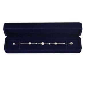 Cosmos Blue Color Velvet Bracelet Chain Gift Box Jewelry Box, with 1 Pc Marble Pattern Storage Bag