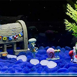 Gorgeous Aquarium Decorated with Aquarium Decorations Glass Beads Aquarium, 1LB Enough Decorative Gravel Rock Gravel Pebbles gem (Dark Blue)