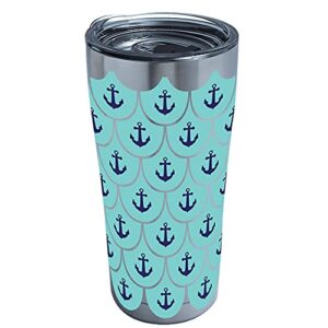 tervis anchors & scallops pattern triple walled insulated tumbler travel cup keeps drinks cold & hot, 20oz legacy, stainless steel