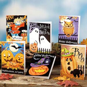 Current Happy Haunting Halloween Greeting Cards Set - Themed Holiday Card Variety Value Pack, Set of 12 Large 5 x 7-Inch Cards, Assortment of 6 Unique Designs, Envelopes Included