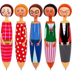 SunAngel® Originality Fashion Designed Doll Pen Cartoon ballpoint pen，Cute Creative Stationery and Office Supplies(5PCS)