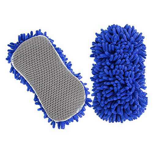 Relentless Drive Car Wash Sponges (2 Pack) – Microfiber Sponge, Ultra Soft, Lint and Scratch-Free, Premium Chenille Microfiber, Sponges for Washing Car, Truck, SUV, RV, Boat, and Motorcycle