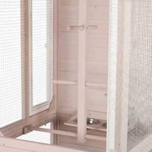 TRIXIE Outdoor Bird Aviary, 67-in Wooden Birdcage, 2 Perches, Ideal for Small Birds, Finches, Gray, (55952)