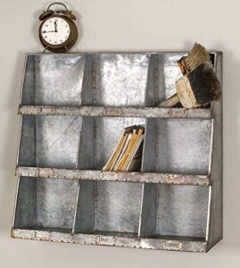 industral style vintage farmhouse country rustic galvanized steel wall cubbies shelves bins (1)