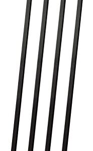 RuiLing 4-Pack 16 Inch Black Chrome Finish Steel Hanging Flat Hooks - S Shaped Hook Heavy-Duty S Hooks,for Kitchenware,Utensils,Plants, Towels,Gardening Tools,Clothes