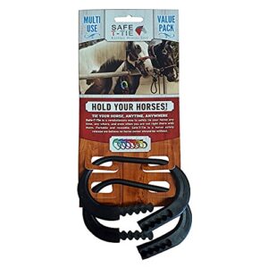 safety tie injuries preventing horse tether tie - portable & reusable breakaway horse tie - safety for you & your horse - quick release horse tie - 5 customizable loop setting - 2pcs (black)
