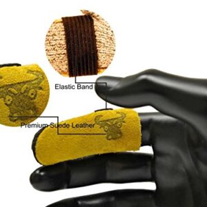 G & F Products 8128M Cowhide Leather Guard Finger Protection, Medium, Tan Brown/Tan