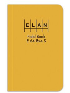 elan publishing company e64-8x4s sewn field surveying book 4 ⅞ x 7 ¼ yellow stiff cover