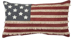 primitives by kathy 30505 patriotic throw pillow, 19 x 10-inch, american flag