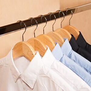 Topline Classic Wood Shirt Hangers - Natural Finish (10-Pack)