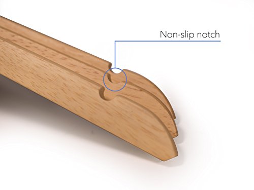 Topline Classic Wood Shirt Hangers - Natural Finish (10-Pack)