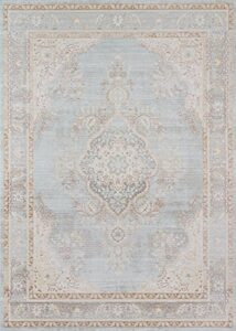 momeni rugs isabella traditional medallion flat weave area rug, 7'10" x 10'6", blue