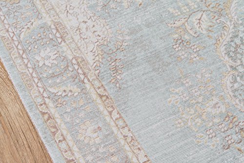 Momeni Rugs Isabella Traditional Medallion Flat Weave Area Rug, 7'10" X 10'6", Blue