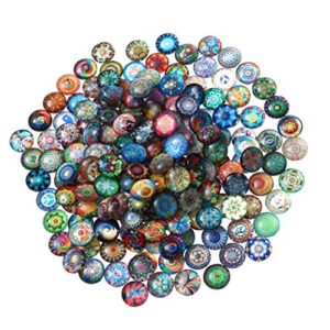 Dangle Earrings 200pcs Round Glass Mosaic Tiles Mixed Mosaic Glass Pieces for DIY Crafts Jewelry Making 10mm Bracelets Beads