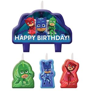 amscan pj masks birthday candles, assorted sizes, multicolor