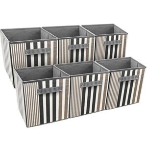 sorbus® foldable storage cube basket bin, vertical stripe line pattern