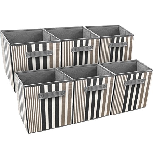 Sorbus® Foldable Storage Cube Basket Bin, Vertical Stripe Line Pattern