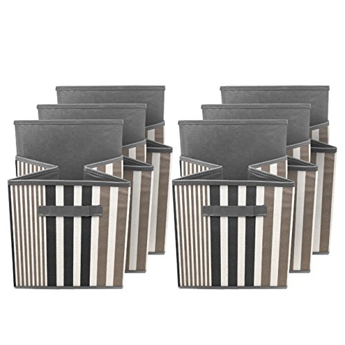 Sorbus® Foldable Storage Cube Basket Bin, Vertical Stripe Line Pattern