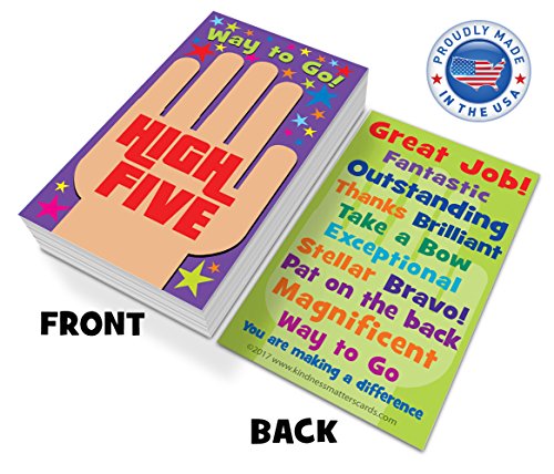 High Five Appreciation Cards — Box of 100 Cards for Teachers, Employers, Friends, Co-Workers, Family
