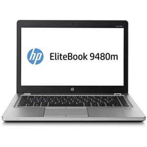 hp elitebook folio 9480m 14in intel core i7-4600u 2.1ghz 8gb 128gb ssd windows 10 professional (renewed)