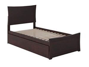 afi metro twin extra long platform bed with matching footboard and turbo charger with urban bed drawers in espresso