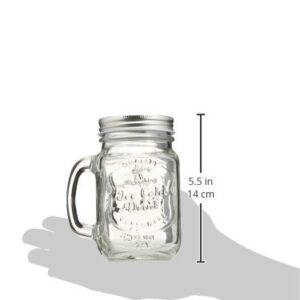 Estilo Mason Jar Mugs with Handle Mason Jars 16 oz with Lids Mason Jar Drinking Glasses Mason Jar Glasses with Handles Mason Jar Cups Smoothie Cups Overnight Oats Jars Mason Jar Set of 6