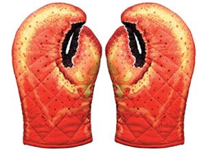 boston warehouse lobster claw oven mitts, one size, red
