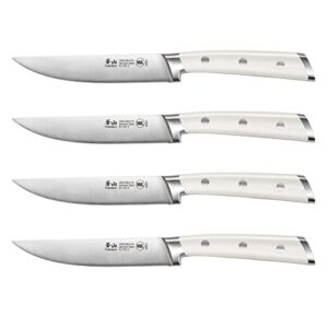 cangshan s1 series 1020366 german steel forged 4-piece steak knife set, 5-inch straight-edge blade