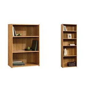 sauder beginnings 3-shelf bookcase, highland oak + sauder beginnings 5-shelf bookcase, highland oak finish_bundle