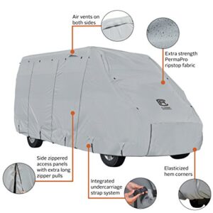 Classic Accessories Over Drive PermaPRO Class B RV Cover, Fits 20'-23' RVs, Motorhome Trailer Camper Van, Heavy-Duty Vinyl, Universal Fit, Polyester, Camper Travel Trailer Accessories , Grey