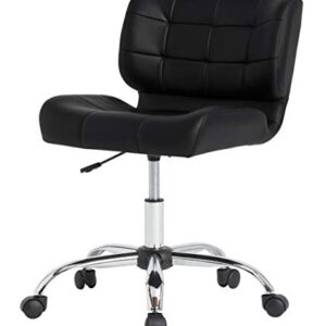 Calico Designs Modern Black Crest Armless Office Chair Swivel Task Chair Desk Chair Computer Chair, Black,