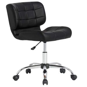 Calico Designs Modern Black Crest Armless Office Chair Swivel Task Chair Desk Chair Computer Chair, Black,